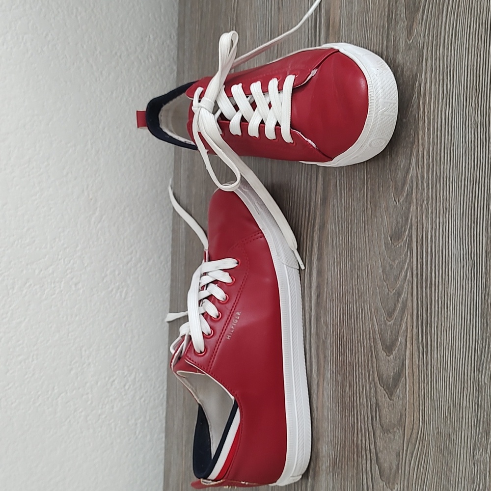 Tommy Hilfiger Red and White Sneakers